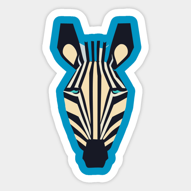 Geometric Design of a Zebra Face Sticker by goingplaces